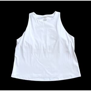 Tek Gear Womens Ultrastretch Tank Top XL White Built In Bra Athletic Workout
